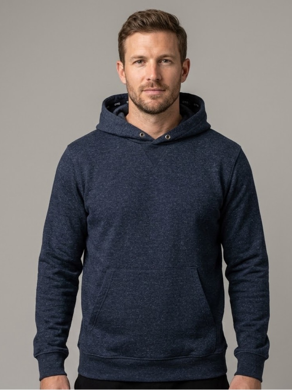 Theory Men Essential Hoodie Cure Fleece Pullover Sweatshirt no drawstring